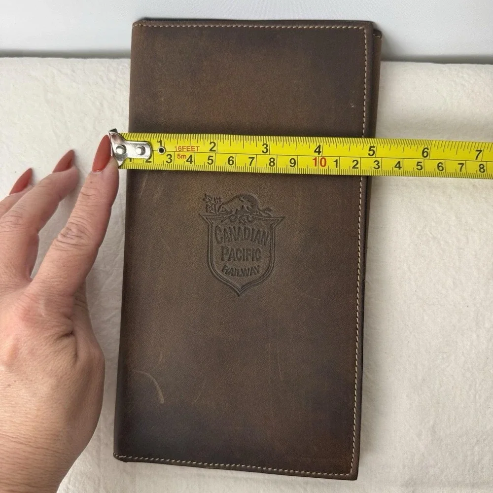 VTG Canadian Pacific Railway Leather Travel Wallet 1970s CPR Rail‎ Ephemera Rare